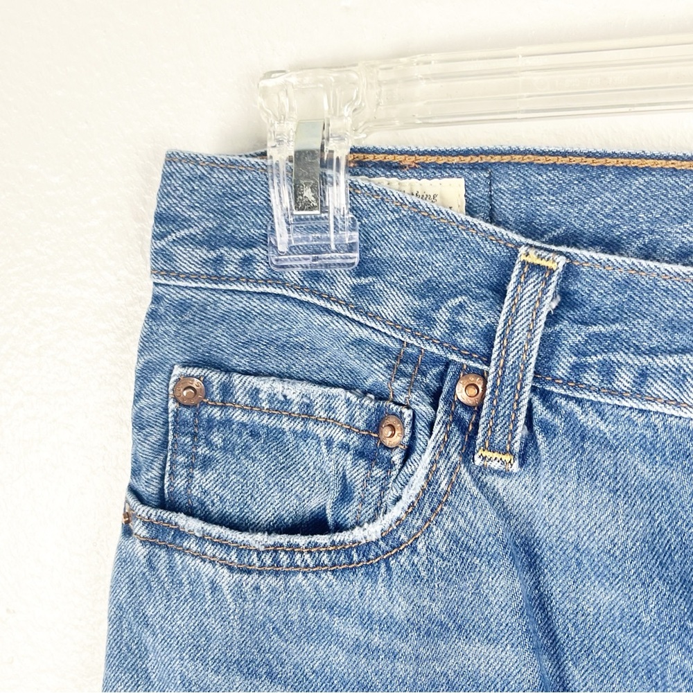 LEVI’S Premium Ribcage Straight Ankle Button Fly Ripped High Rise Jeans Size 28 - Picture 7 of 11